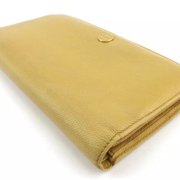 CHANEL wallet here button beige leather Authentic used L3185 - Picture 3 of 9